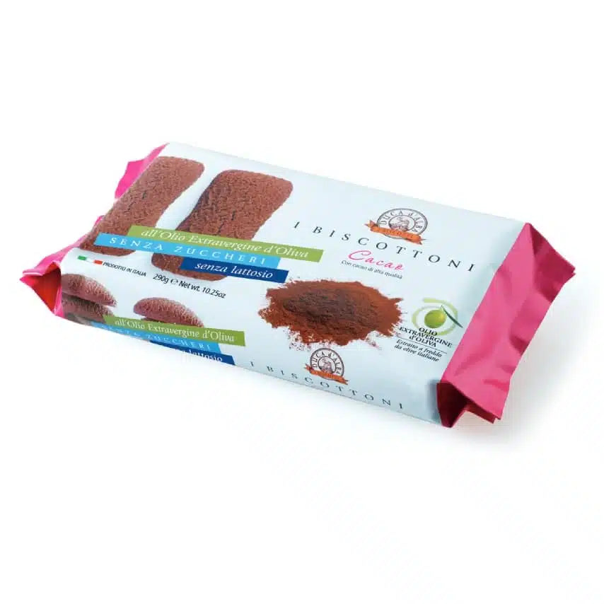 BISCOTTONI AL CACAO CON OLIO EVO (16%) SENZA ZUCCHERI AGGIUNTI E LATTOSIO 290 G