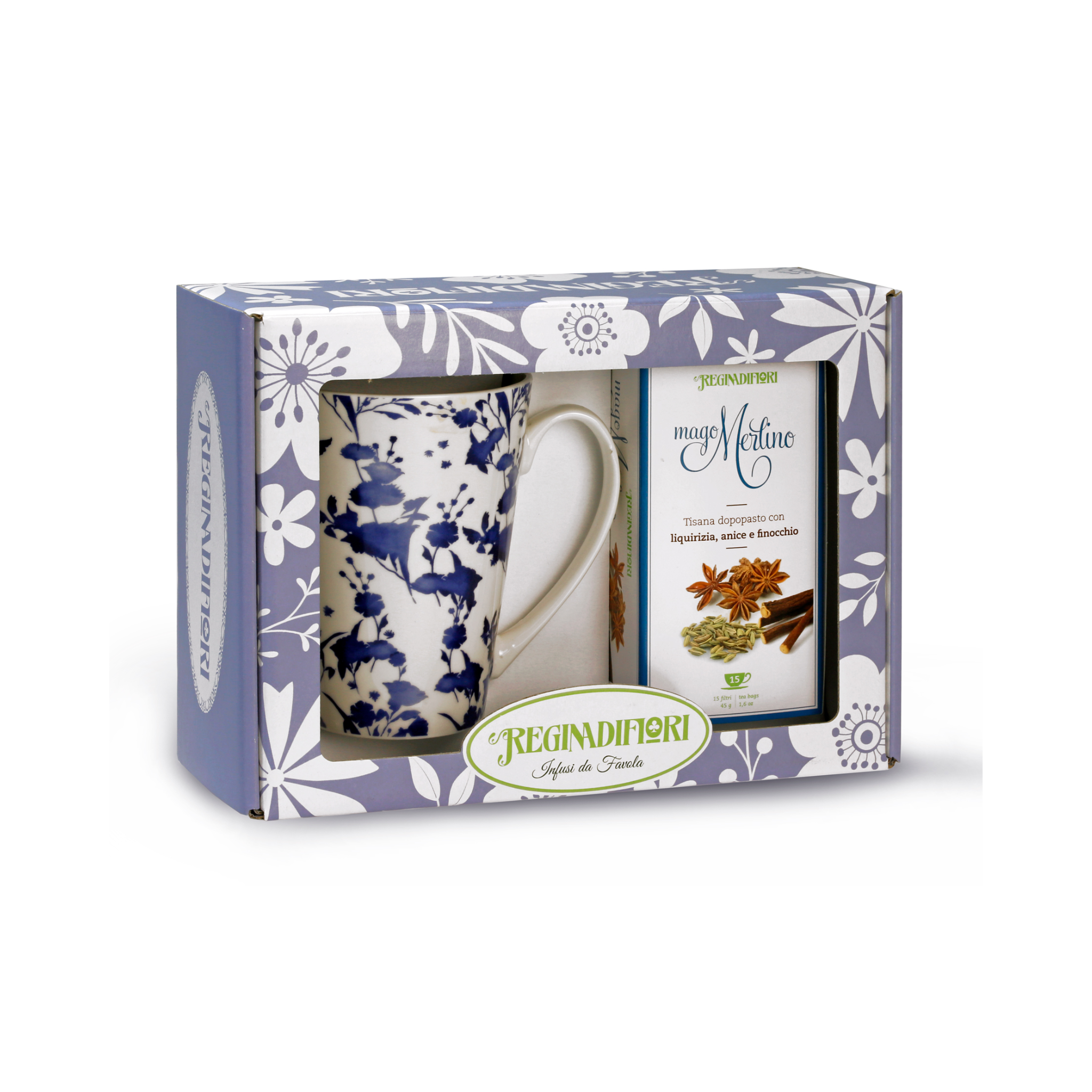 Regina di Fiori Mug Porcellana + Tisana Mago Merlino