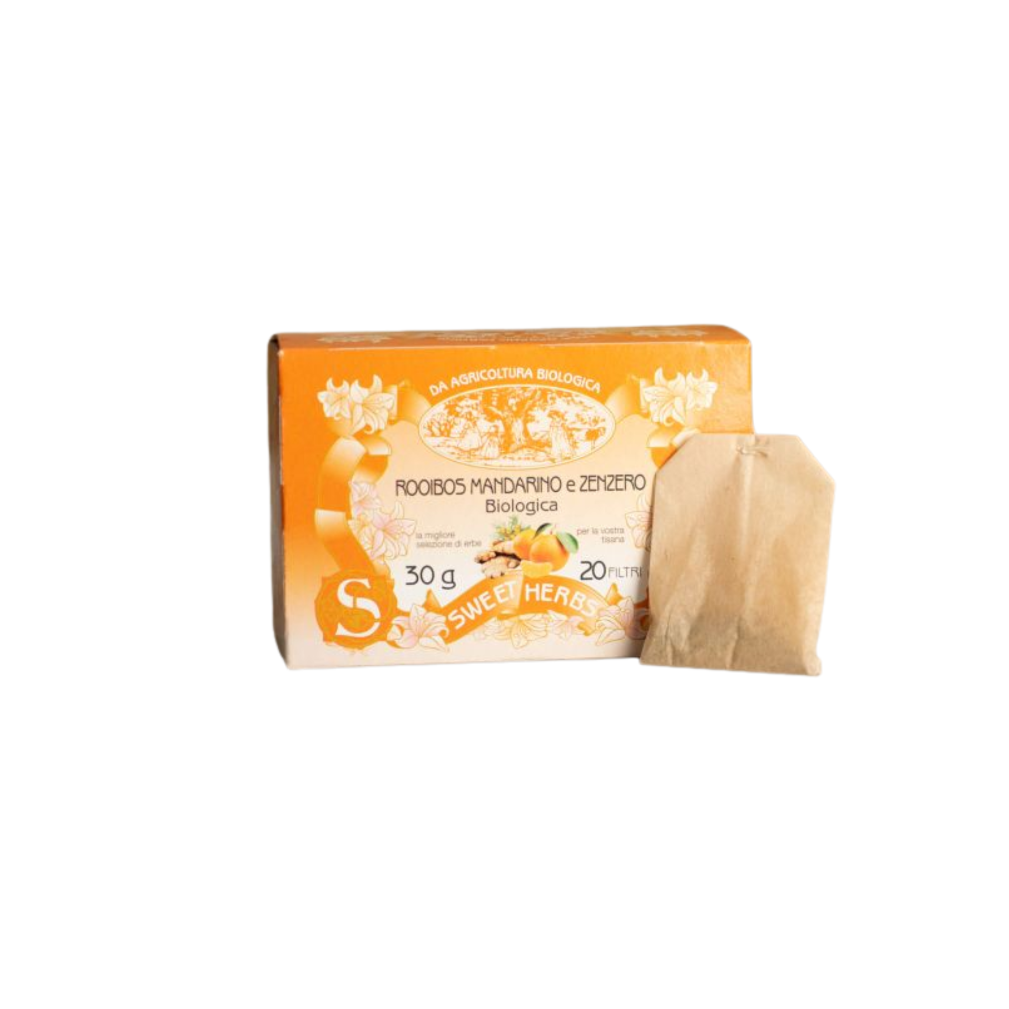 Apicoltura Brezzo Tisana Bio Rooibos Mandarino e Zenzero 20 filtri